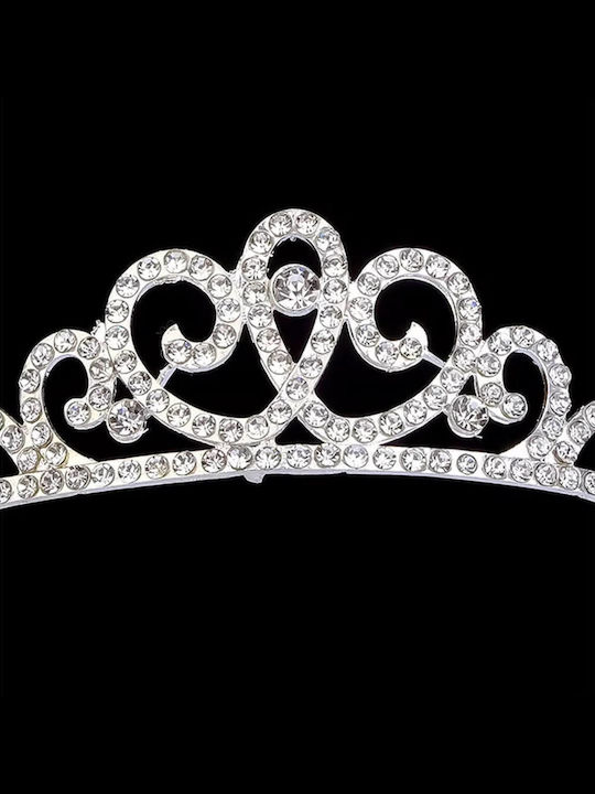 Silver-Plated Children's-Teen Tiara Crystals Bridesmaid Misha Design Diameter 13cm X Height 3cm