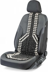Individual Car Seat Cover Front Wooden Beads 128x40 Cm Black