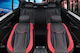 Set Universal Black Red Eco-leather Car Seat Covers Front Rear