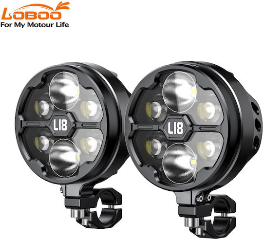 Loboo L18s Motorcycle Auxiliary Lights – 23000lm High Low Beam 8-level Brightness & Color Temp Adjustment
