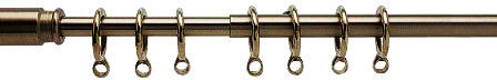 Extendable Brass Oxidized Curtain Pole Rings 700-2050 50-80cm Metalor