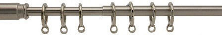 Extendable Brass Curtain Pole Rings Matt Nickel 700-8050 50-80cm Metalor
