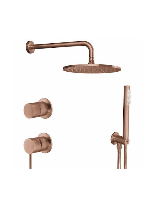 Σετ Ντουζ Εντοιχισμού La Torre Elle 316 Inox Rose Gold Pvd