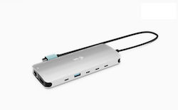 i-tec USB-C Docking Station με HDMI 4K PD Ethernet (C31NANOTRIPLEDOCKPD)