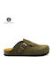 Anatomical Leather Women's Slippers Green