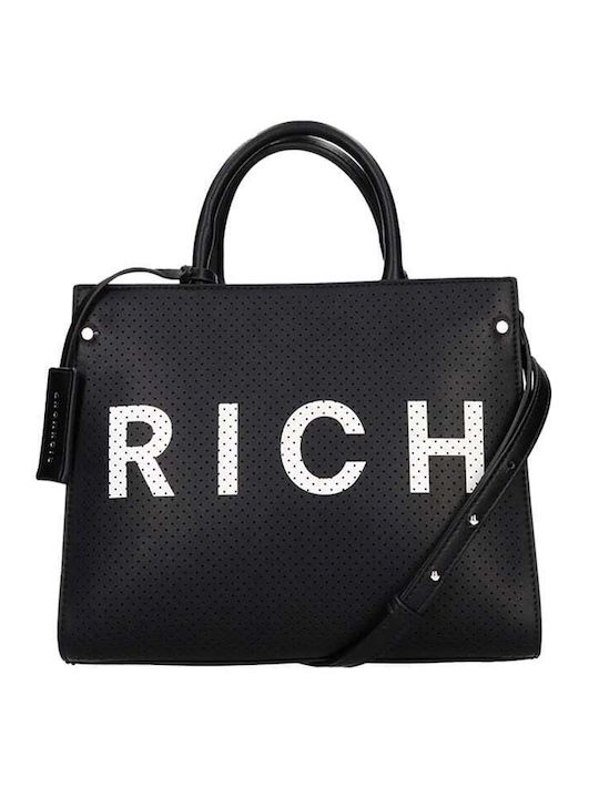 Leder Damentasche Tote Handtasche Schwarz