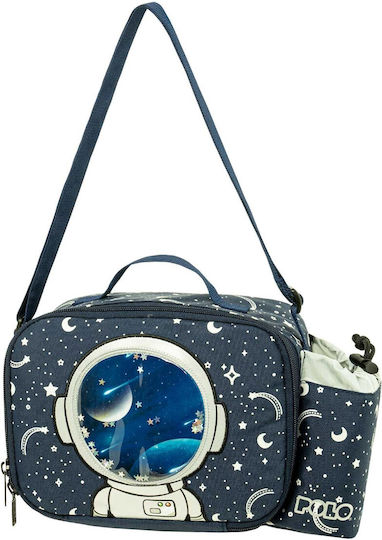 Polo School Insulated Shoulder Lunch Bag 5.5lt Blue 26 x 13 x 17cm Space