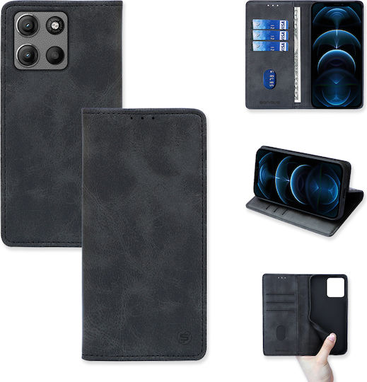 Vintage Magnet Wallet Sonique Motorola Moto G15 4G Moto G15 Power Black Mobile Phone Case