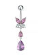 Amalfi Accessories Bauchnabel Piercing aus Stahl Lila