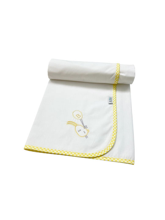 Bunny Bebe Balloon Swaddle Blanket Cotton White 90x90cm Pieces