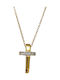 Aris Dentopoulos Jewellery Γυναικείος Σταυρός από Επιχρυσωμένο Ασήμι με Αλυσίδα