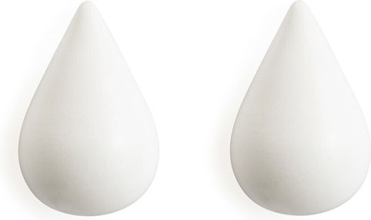 Μεγάλη Κρεμάστρα Τοίχου Dropit Σετ 2 Λευκό Normann Copenhagen