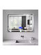 Mysmartmirror 100x80 Φωτιζομενος Καθρεπτης Μπάνιου Πανελ Αφης Bluetooth Συνδεεται Κινητο Fm Radio-ωρα-θερμοκρασια-ημερομηνια