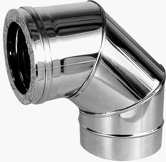 Inox Γωνία 90˚ Διπλού Τοιχώματος Φ100-150