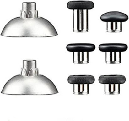 PS4 Joystick 8 Pieces Set Gamepad Metal Buttons Joystick Cap Magnetic Base D-Pad Button Accessories Set