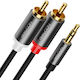 Deleycon Audio Converter Cable Mobile Phone Smartphone To Hifi Receiver 3.5mm Aux Jack To Rca Cinch 2m