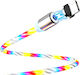 Floveme Yxf204096 1m 2A USB to Micro USB Luminous Magnetic Charging Cable Colour