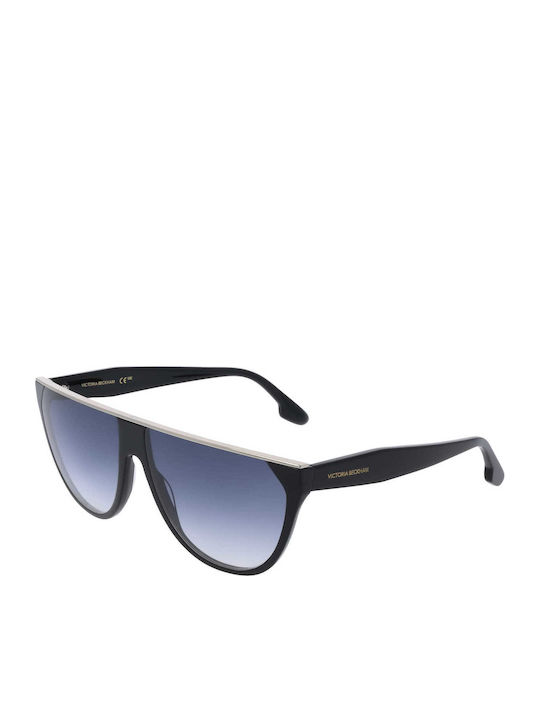 Victoria Beckham Damen Sonnenbrille mit Schwarz Kunststoff Gestell und Schwarz Linse
