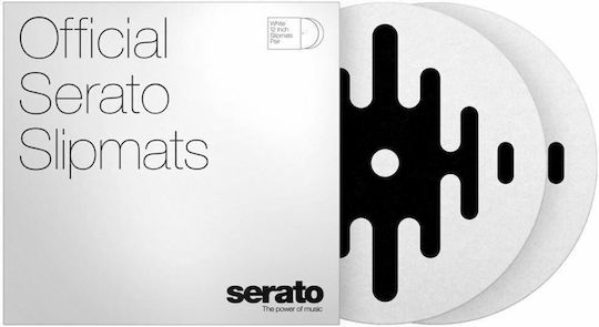 Serato Serato Dj Logo Slipmats Black On White Pair 12"