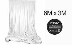 Άσπρο Βαμβακερό Φωτογραφικό Πανί 6x3m 100% Cotton