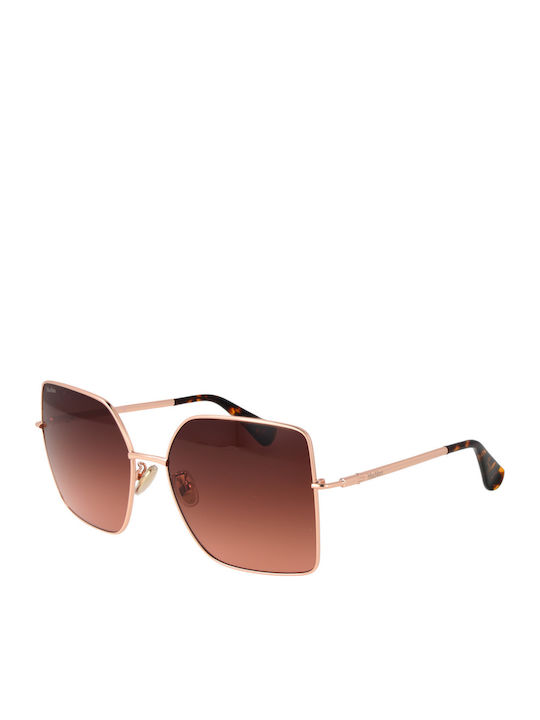 Max Mara Women's Sunglasses with Rose Gold Metal Frame and Pink Lens MM 0062-H 50F