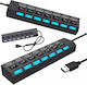 USB 2.0 7 Port Hub with USB-A Connection