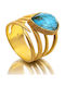 Paraxenies Ring with Stones made of Silver Gold Plated
