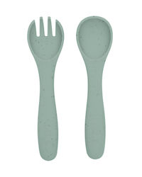 Kikka Boo Baby Set with Fork with Temperature Indicator made of Silicone for 6+ months Green 2pcs