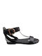 Women's Flat Sandals in Black Color
