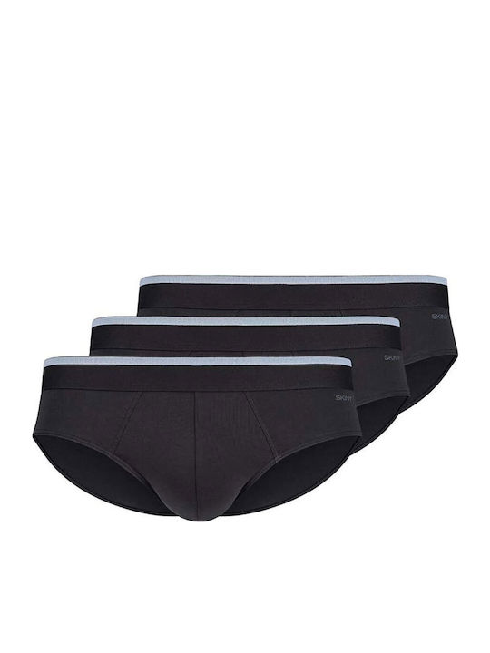 Herren Slips Black mit Mustern 3Packung