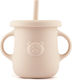 Kidnort Baby Cup with Handles and Straw made of Silicone Beige 200ml