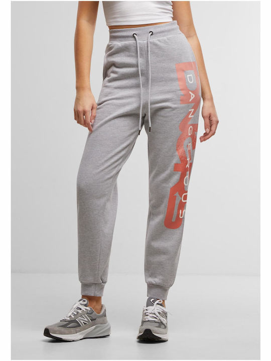 Παντελόνι Φόρμας με Λάστιχο Grey Melange/salmon