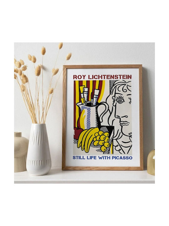 Poster Still Life Picasso Poster White Pine Wood Frame 40x50cm