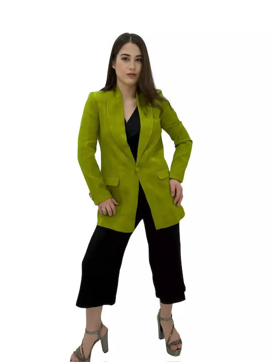 Enter Fashion Long Women's Blazer Green