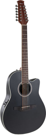 Applause Ηλεκτροακουστική Κιθάρα Ab2412ii Mid Cutaway 12-string Black Satin Ab2412ii-5s