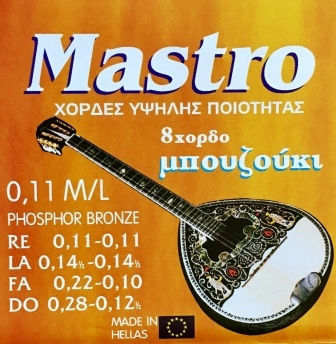 Χορδές Μπουζουκιού 8χορδου Phoshor Bronze 011 Set
