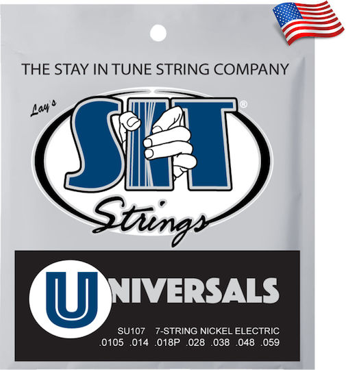 Sit Power Wound Universals Su107 Set Strings 7-String Electric Guitar Made In USA