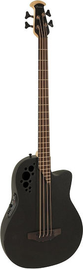 Ovation Semi-Acoustic Bass Elite Tx Mid Cutaway Black Textured B778tx-5-g