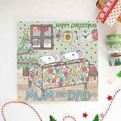 Christmas Card Mum Dad 14.8 X 14.8 Cm