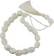 Glass Worry Beads with Tassel with 12 Beads White 12cm