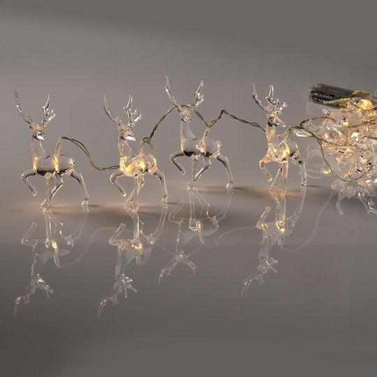 10 Lights LED 1.35m. Warm White Battery in String 1pcs