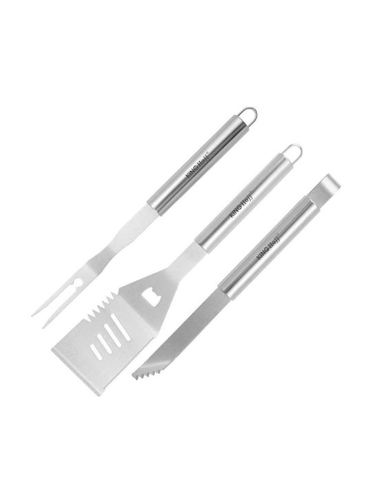 KING Hoff Set of 3 Barbecue Tools with Spatula Tongs and Opener