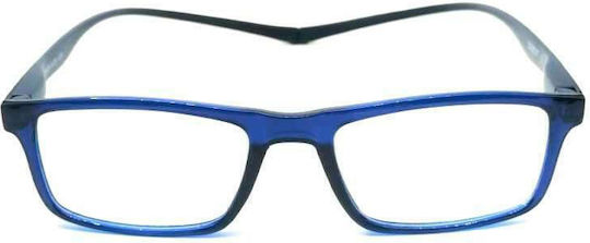 Oramont Ea9059 Reading Glasses +3.00 with Magnet in Blue color