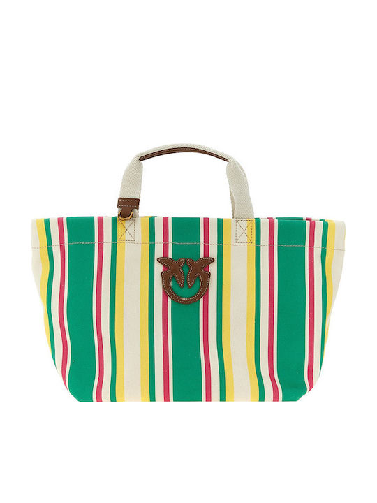Pinko Δερμάτινη Γυναικεία Τσάντα Shopper Πράσινη