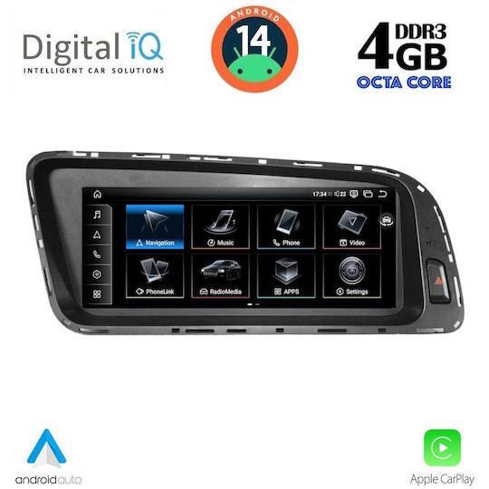 Digital IQ Car Audio System for Audi Q5 2009-2016 (Bluetooth/USB/WiFi/GPS/Apple-Carplay/Android-Auto) with Touch Screen 8.8"