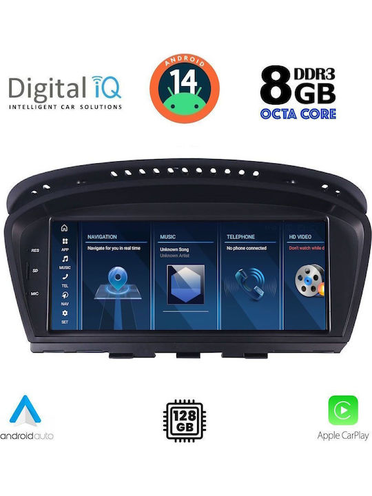 Digital IQ Car Audio System for BMW E60 2003-2008 (Bluetooth/USB/WiFi/GPS/Apple-Carplay/Android-Auto) with Touch Screen 8.8"