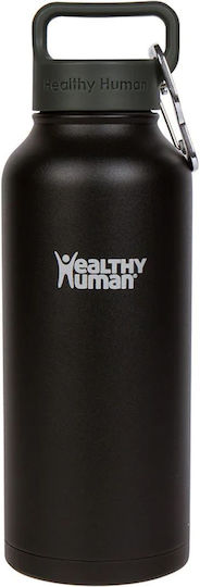Healthy Human Μπουκάλι Θερμός Ανοξείδωτο / Πλαστικό BPA Free 950ml Stein Bottle Pure Black Healthy Human