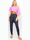 Damen Stoff Hose mit Gummizug Gray