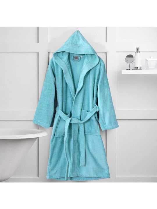 Colori Bathrobe with Hood Turquoise Aqua 500gr/m²