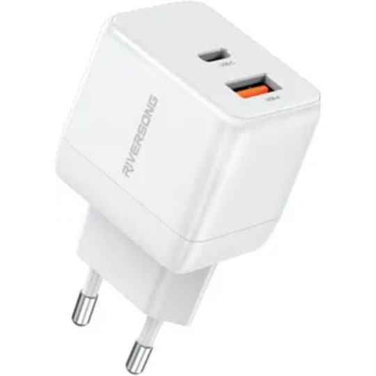 Riversong Φορτιστής Χωρίς Καλώδιο με Θύρα USB-A και Θύρα USB-C 20W Power Delivery Λευκός (PowerKub G20 Pro AD117W)